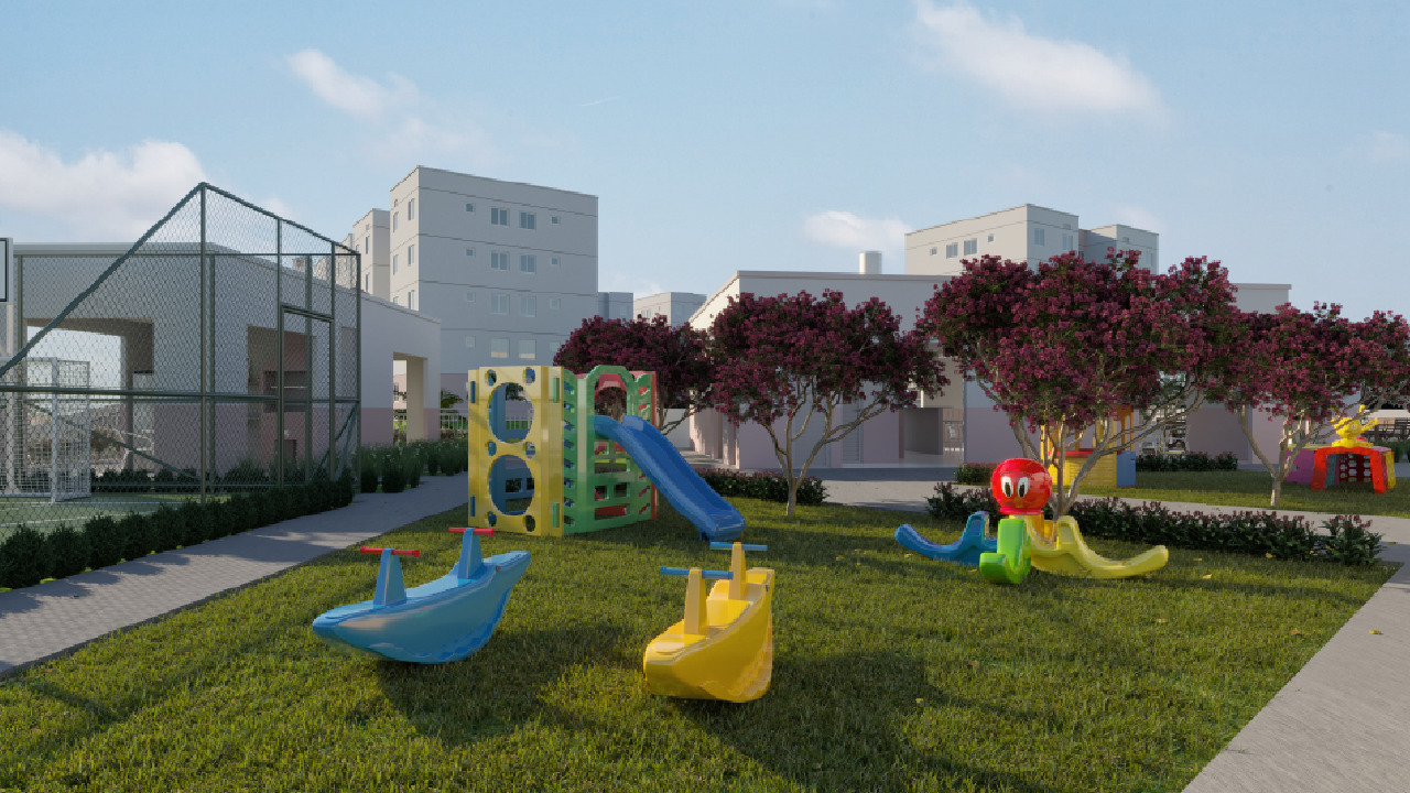 Quais os melhores bairros de Betim para morar? Playground do Conquista Bem Viver, empreendimento da Direcional em Betim, Belo Horizonte.