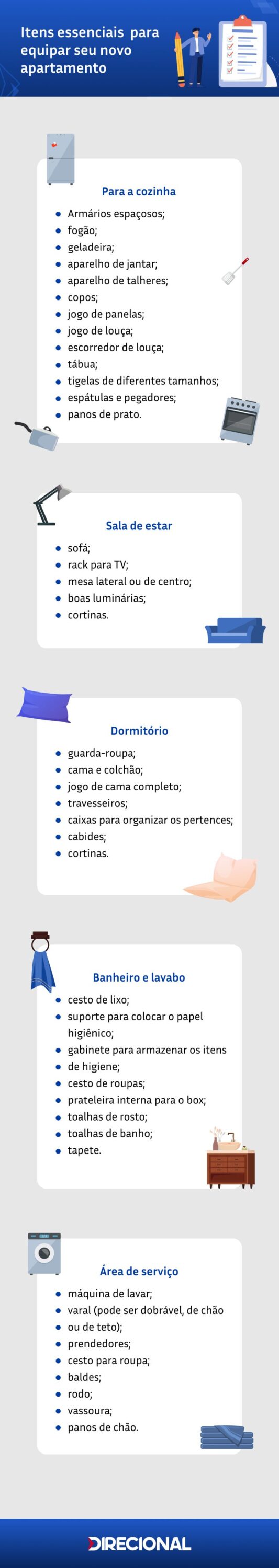 itens para apartamento Lista de compras para apartamento novo: confira tudo o que comprar