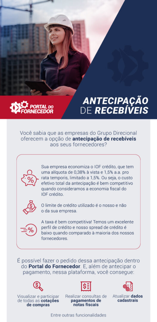 Como funciona a antecipação de recebíveis no Grupo Direcional br portal do fornecedor antecipacao de recebiveis nao fornecedor 01 Como funciona a antecipação de recebíveis no Grupo Direcional