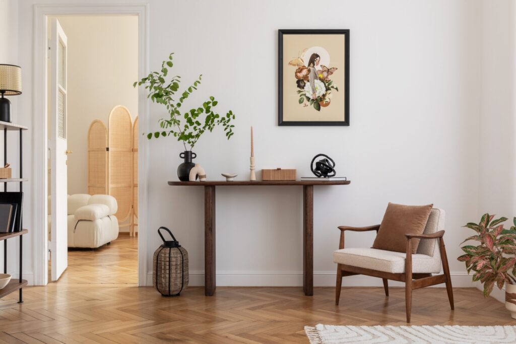 Sala com piso vinílico
