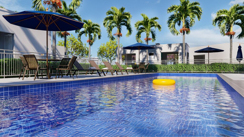 Piscina da área de lazer do Conquista Araraquara, empreendimento da Direcional em Araraquara/SP