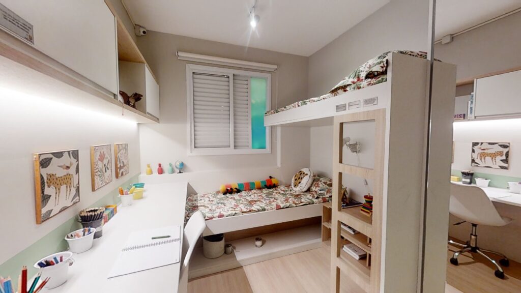 Confira como planejar um quarto para dois! Quarto 1 Vilage Novus Direcional 3 Confira como planejar um quarto para dois!