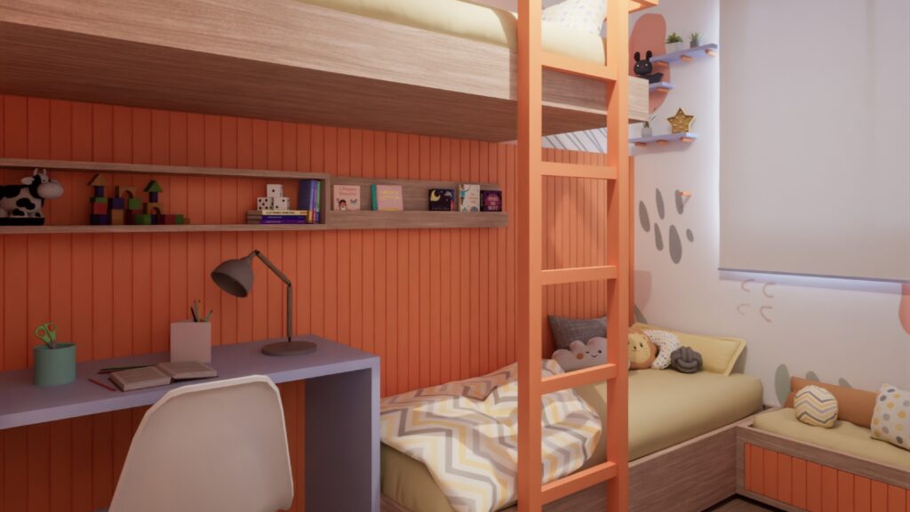 Confira como planejar um quarto para dois! Quarto 2 Vista Torres Direcional 3 Confira como planejar um quarto para dois!