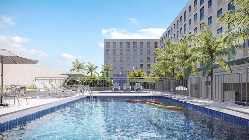 Piscina do Recanto dos Sabiás, empreendimento da Direcional no Recanto das Emas/DF
subsídio