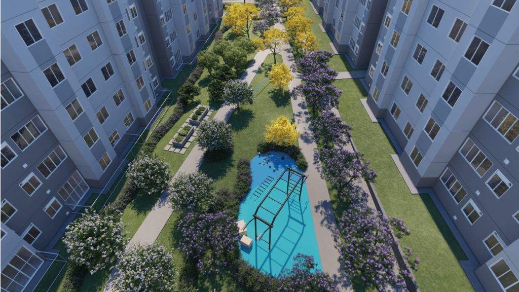 INTEC 2024: Direcional é líder novamente no ranking das maiores construtoras do país Imagem da vista aérea do Viva Vida Recanto Clube, empreendimento da Direcional no Rio de Janeiro