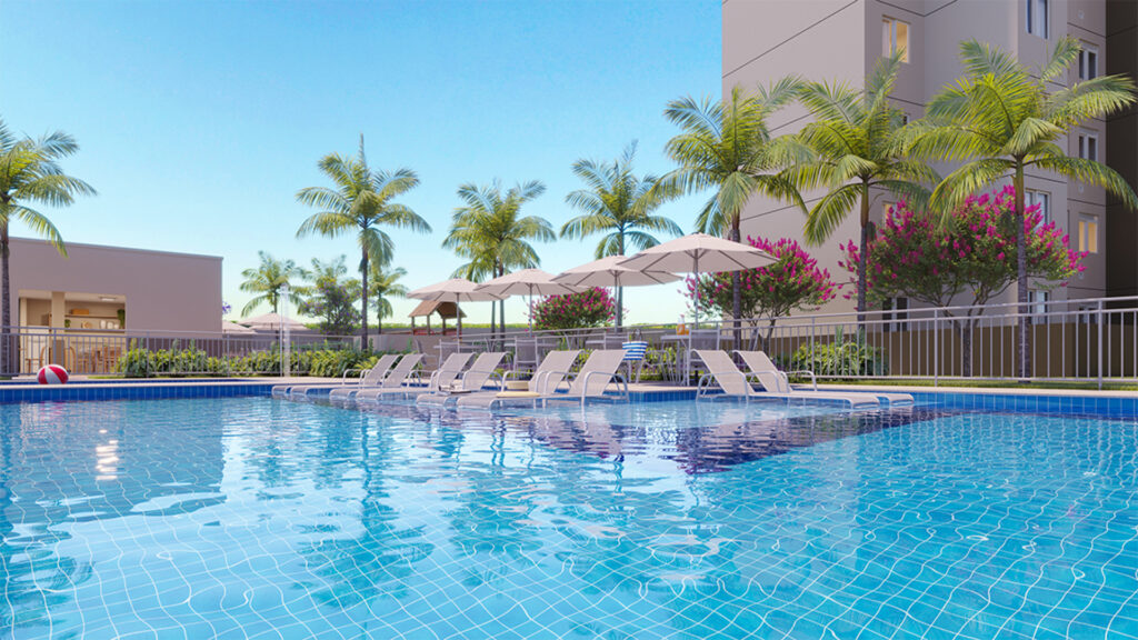 Financiamento habitacional: conheça as vantagens e realize seu sonho da casa própria financiamento habitacional - Piscina do Vert Alcântara, empreendimento da Direcional no Rio de Janeiro/RJ