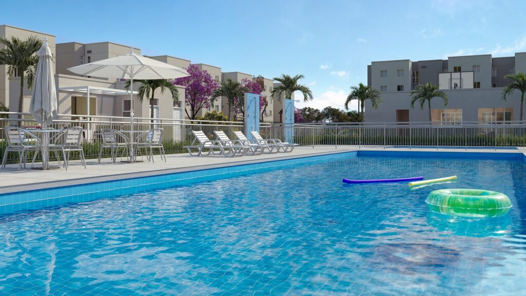 Composição de renda: transforme o sonho da casa própria em realidade Piscina do Total Ville Ikeda, empreendimento da Direcional em Ceilândia/DF