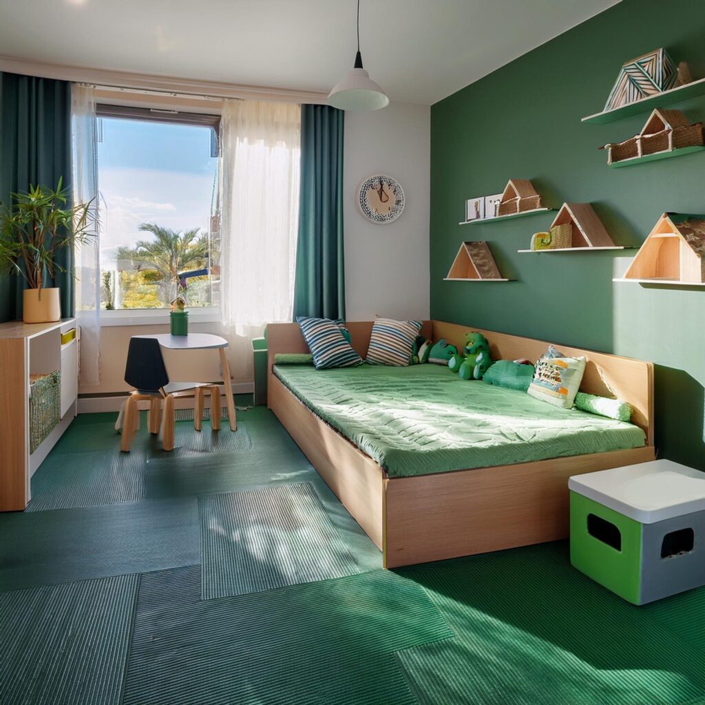 O que é um piso antiderrapante e como escolher o ideal para o seu apartamento Piso antiderrapante de borracha em quarto infantil