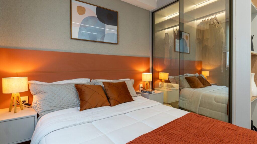 Quarto do Conquista Clube Itaim Paulista, empreendimento da Direcional em São Paulo.