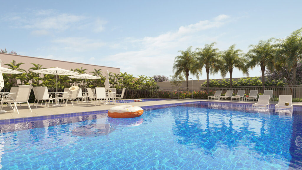 Piscina do Conquista Vila Verde, empreendimento Minha Casa, Minha Vida da Direcional na Bahia