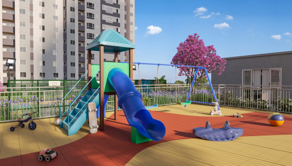 Celebre Residence: o que faltava para tornar o Conecta Condomínio Clube ainda mais exclusivo Playground do Celebre Residence, empreendimento da Direcional em Contagem/MG