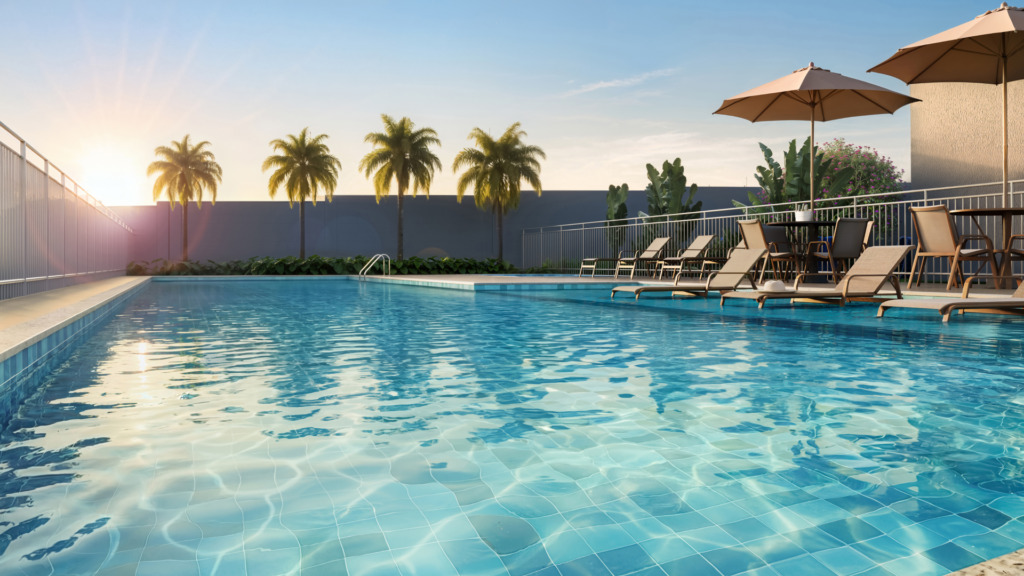 Piscina do Alta Vista Mangara, empreendimento da Direcional em Campinas.
