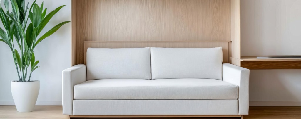 Móveis multifuncionais: o que são, como escolher e usos inteligentes para sua casa Sofá-cama branco.