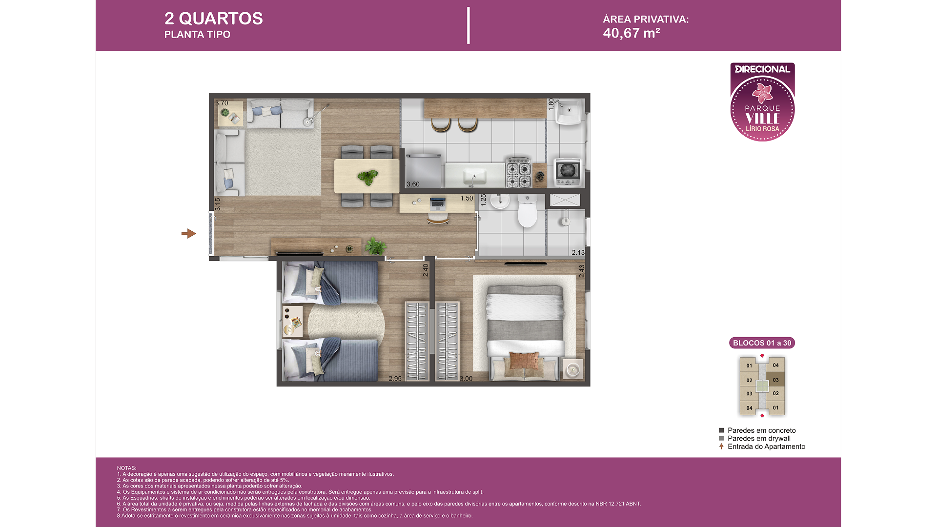 Foto Empreendimento Decorado Parque Ville Lírio Rosa