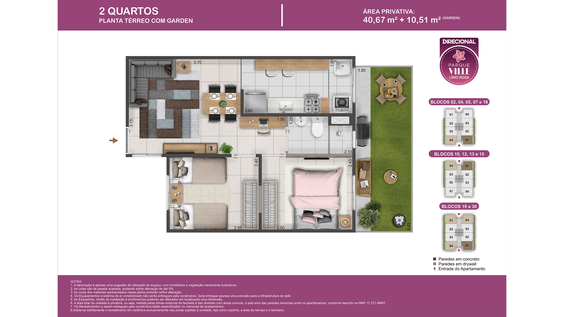 Foto Empreendimento Decorado Parque Ville Lírio Rosa
